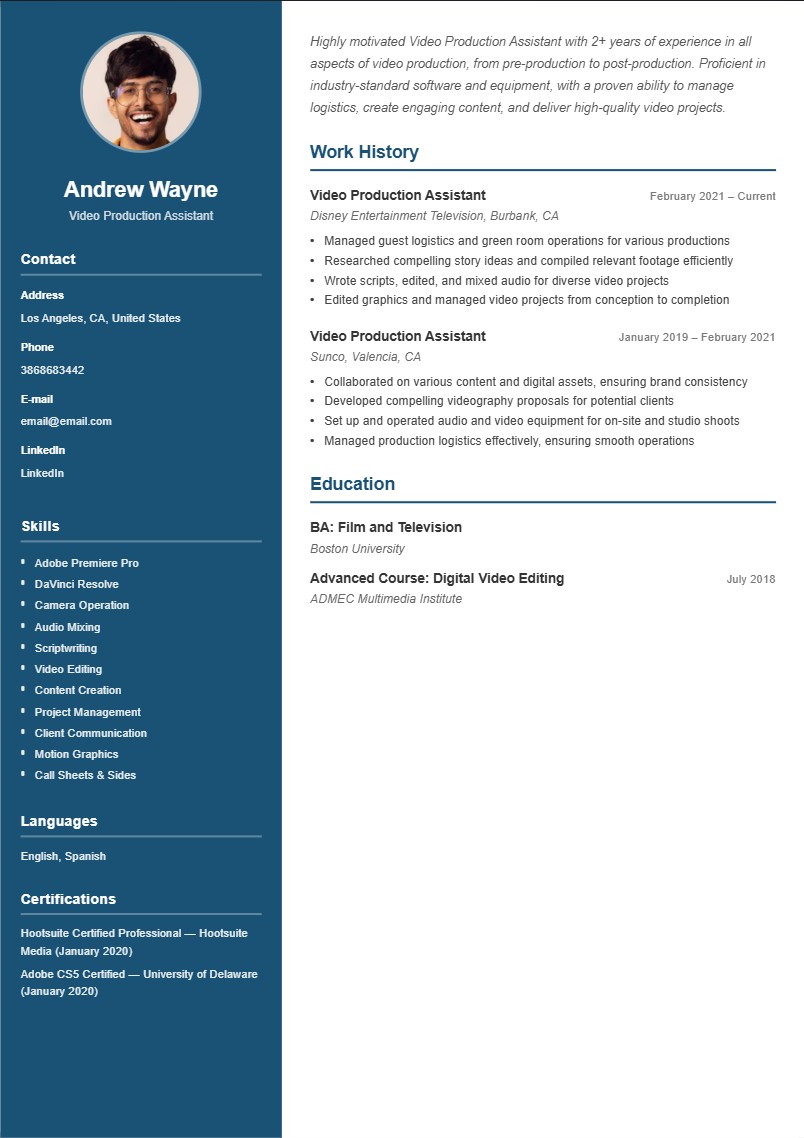 Resume template preview